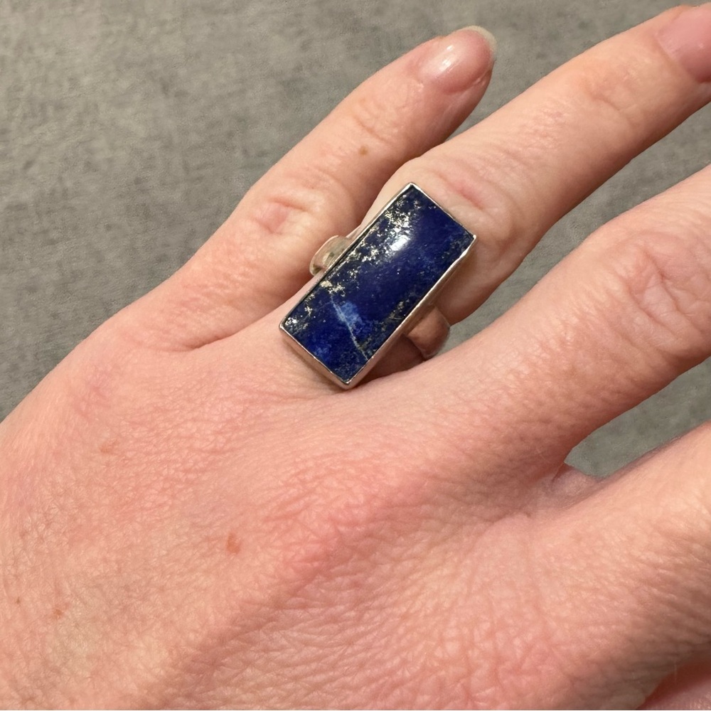 Rectangular Lapis Ring - Picture 11 of 14